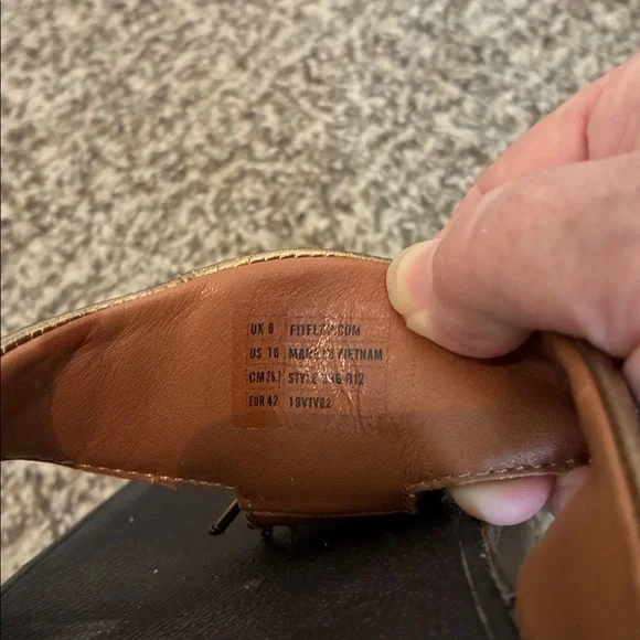 FitFlop Bronze Rumba Cha Cha Wedge Flip Flops Sandals SZ 8 - Picture 4 of 6